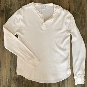 Urban Outfitters white Henley waffle shirt